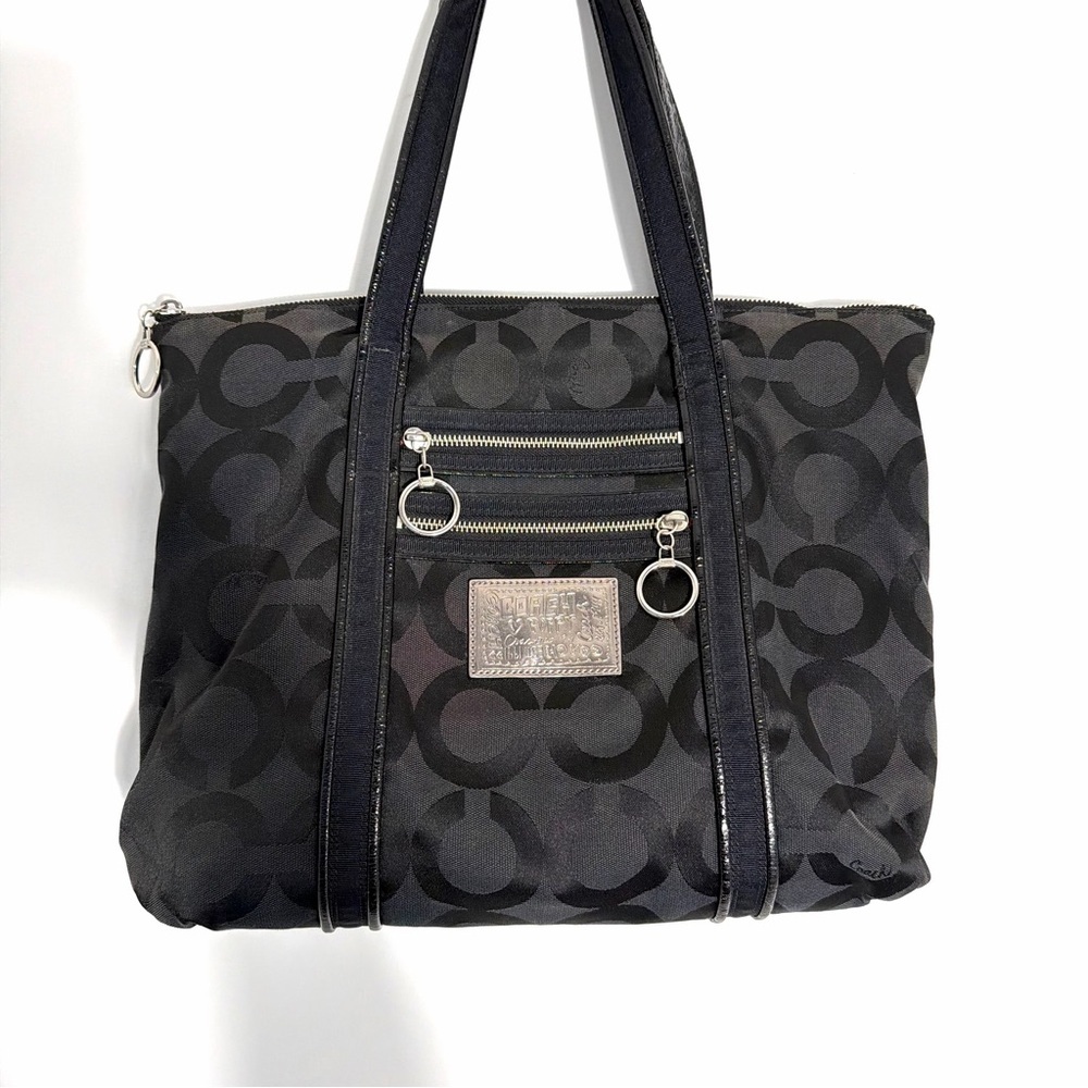 ❌SOLD❌ Vintage Y2K Coach Poppy Op Art glam tote bag